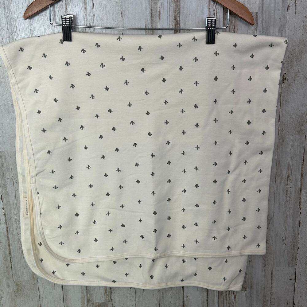 NEW Quincy Mae 100 Organic Cotton Baby Blanket Tiny Cactus Baby Shower Western